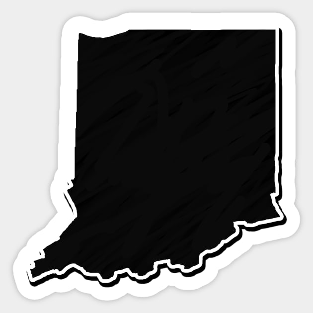 Black Indiana Outline Sticker by Mookle